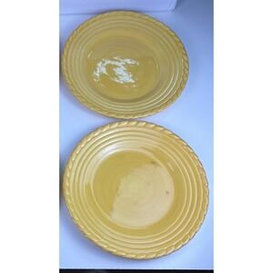 Artimino Tuscan Countryside Yellow Stoneware Charger Plate Twisted Rope Rim 2007